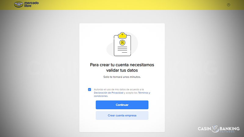 Sign up for MercadoLibre