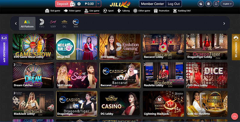 Jiliko casino live dealer games selection