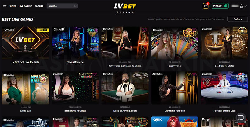 LV BET casino live dealer games