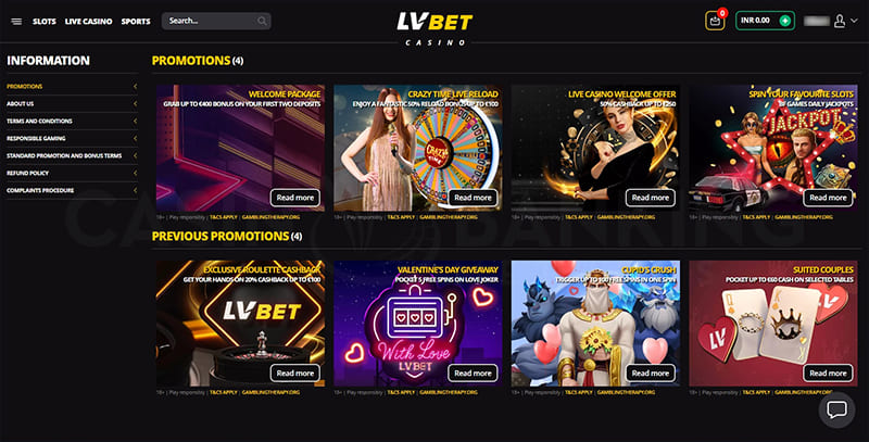 LV BET casino available promotions and bonuses