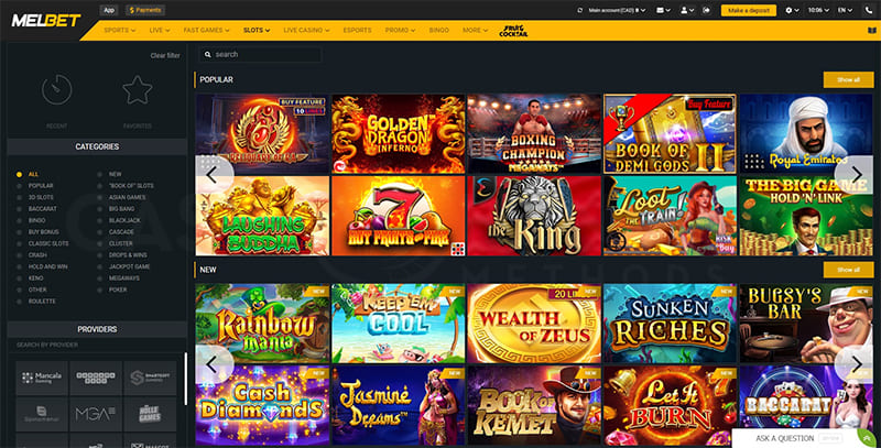 Melbet casino selection of video slots