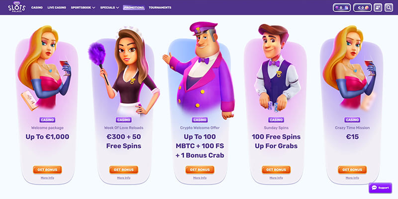 Slots Palace casino welcome offers and promotions